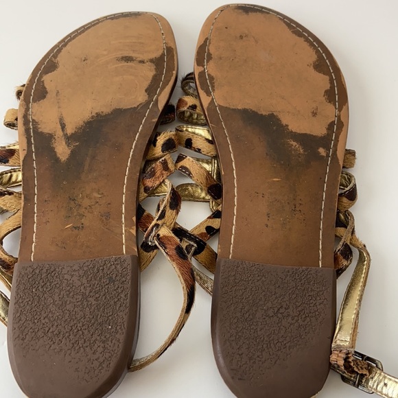 SAM EDELMAN GARLAND Leopard Leather Sandals s8 - Picture 6 of 10